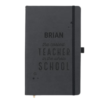Personalised notebook - Teacher - Black - Engraved