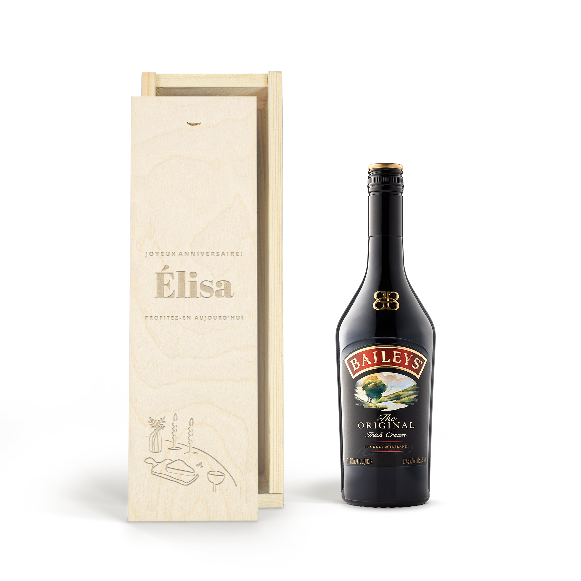 Coffret liqueur personnalisé - Liqueur Baileys Original