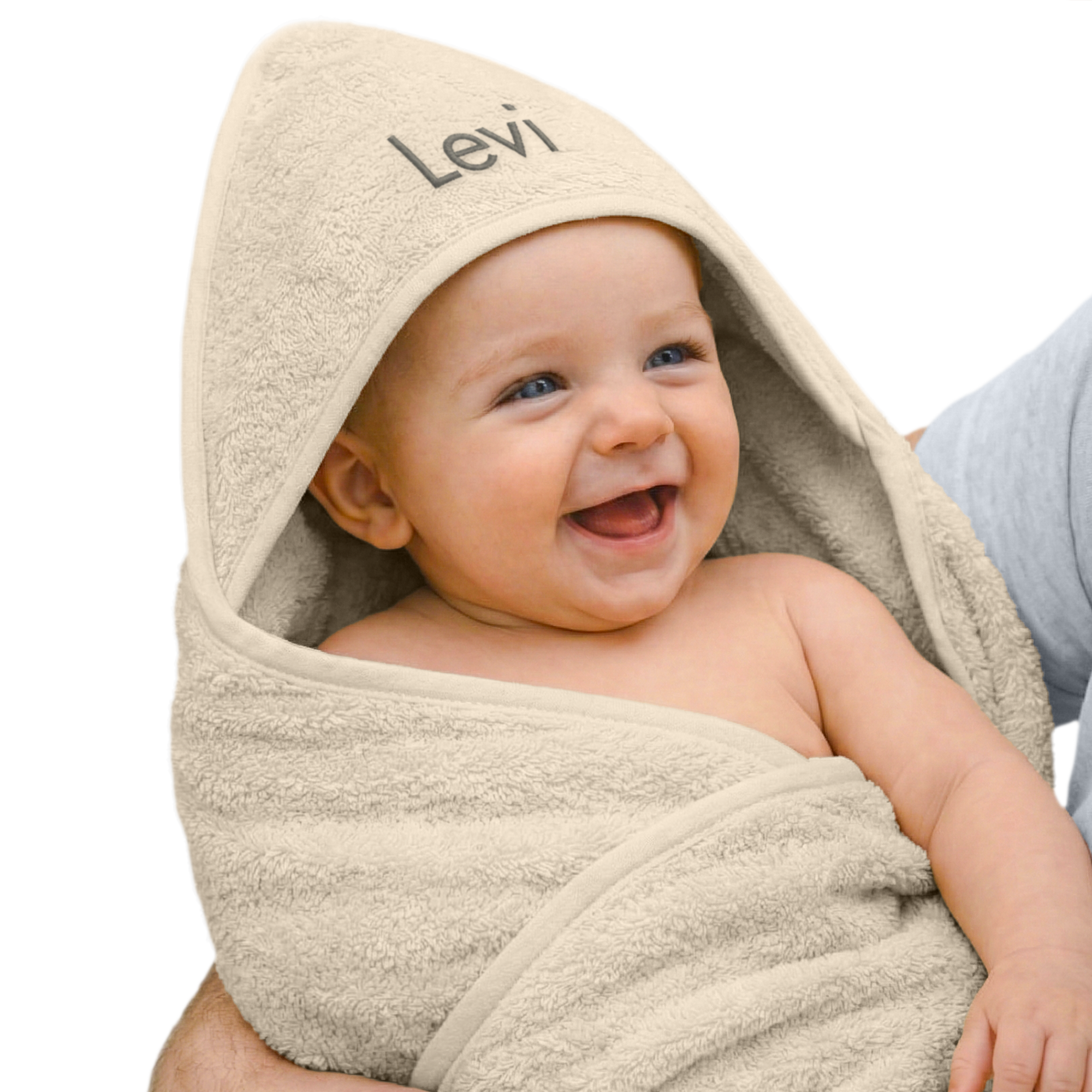 Personlig babyhåndklæde med hætte