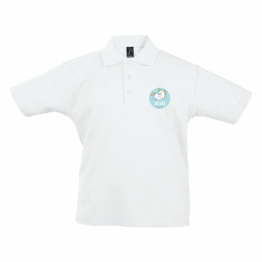 Camisa polo personalizada - Crianças - Branco - 12 anos