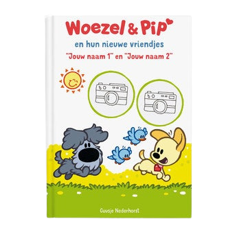 Boek met namen en foto's - Woezel en Pip tweelingeditie - XL boek (Softcover)