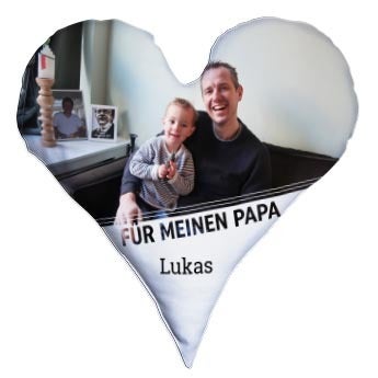 Vatertag Herzkissen bedrucken - Samt 60x60