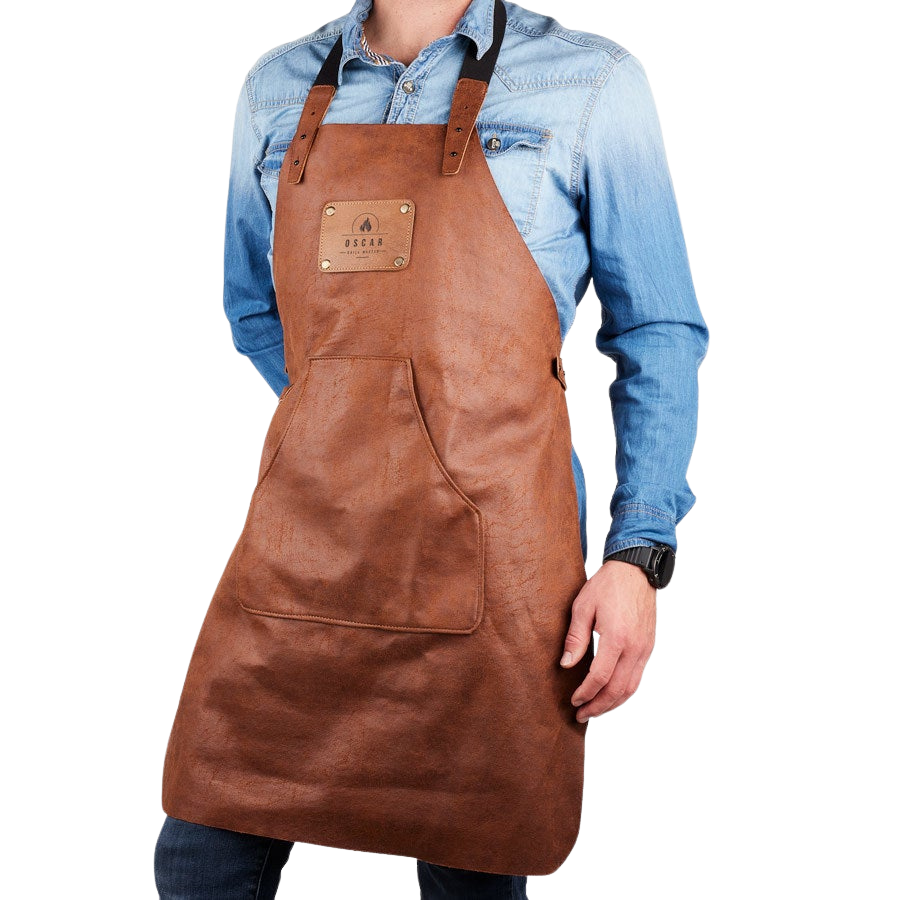 Tablier en cuir recyclé personnalisé - Marron