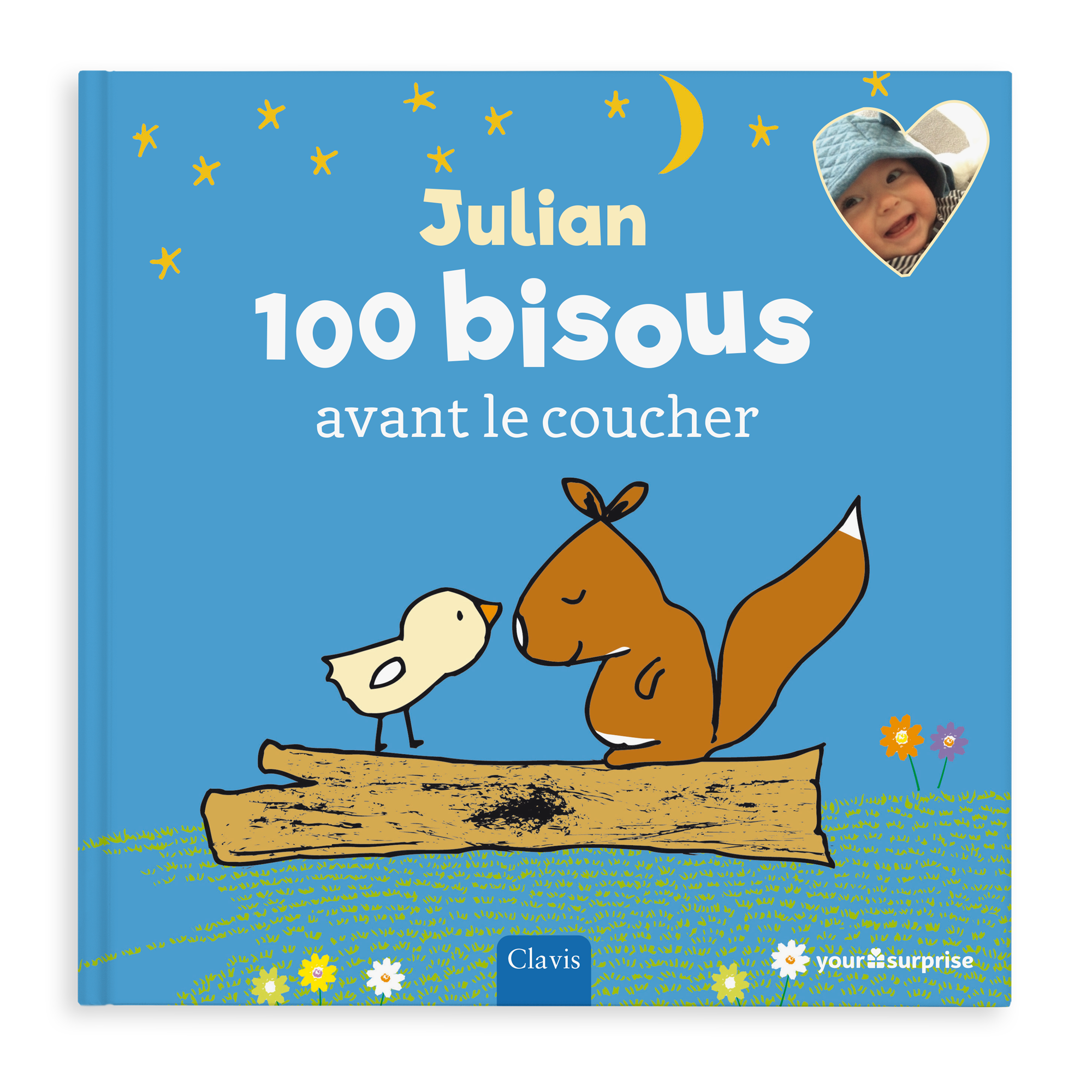 Livre pour enfant personnalisé - 100 bisous avant le coucher
