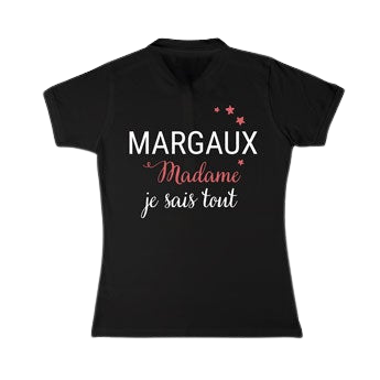 Polo personnalisé femme - Noir - XL