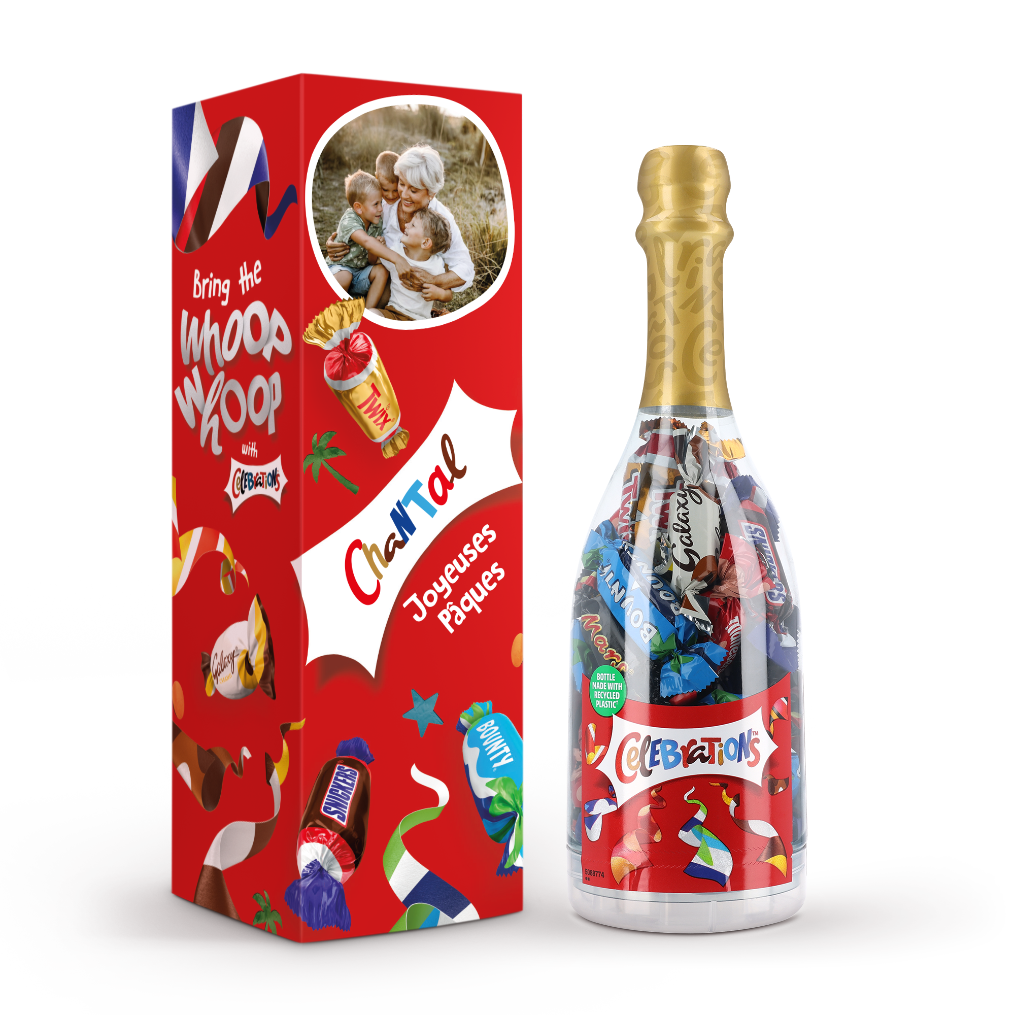 Celebrations chocolats en bouteille personnalisée
