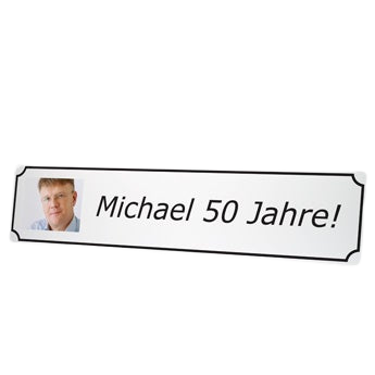 Straßenschild selbst gestalten - Groß (Stahl) - 65 x 15 cm