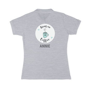 Camisa polo personalizada - Mulheres - Cinza - S