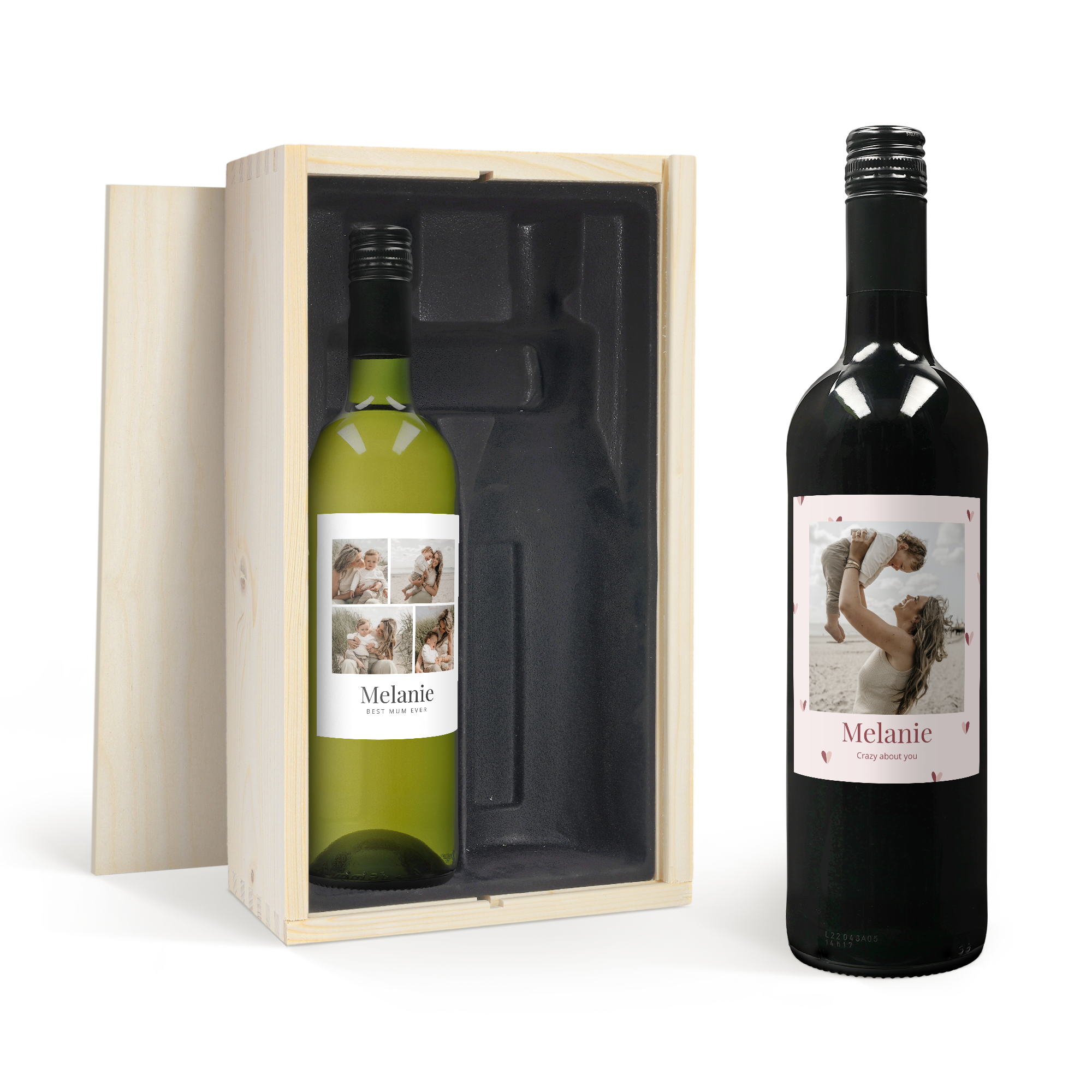 Personalised Wine Gift Set - Belvy - Red, white and rosé