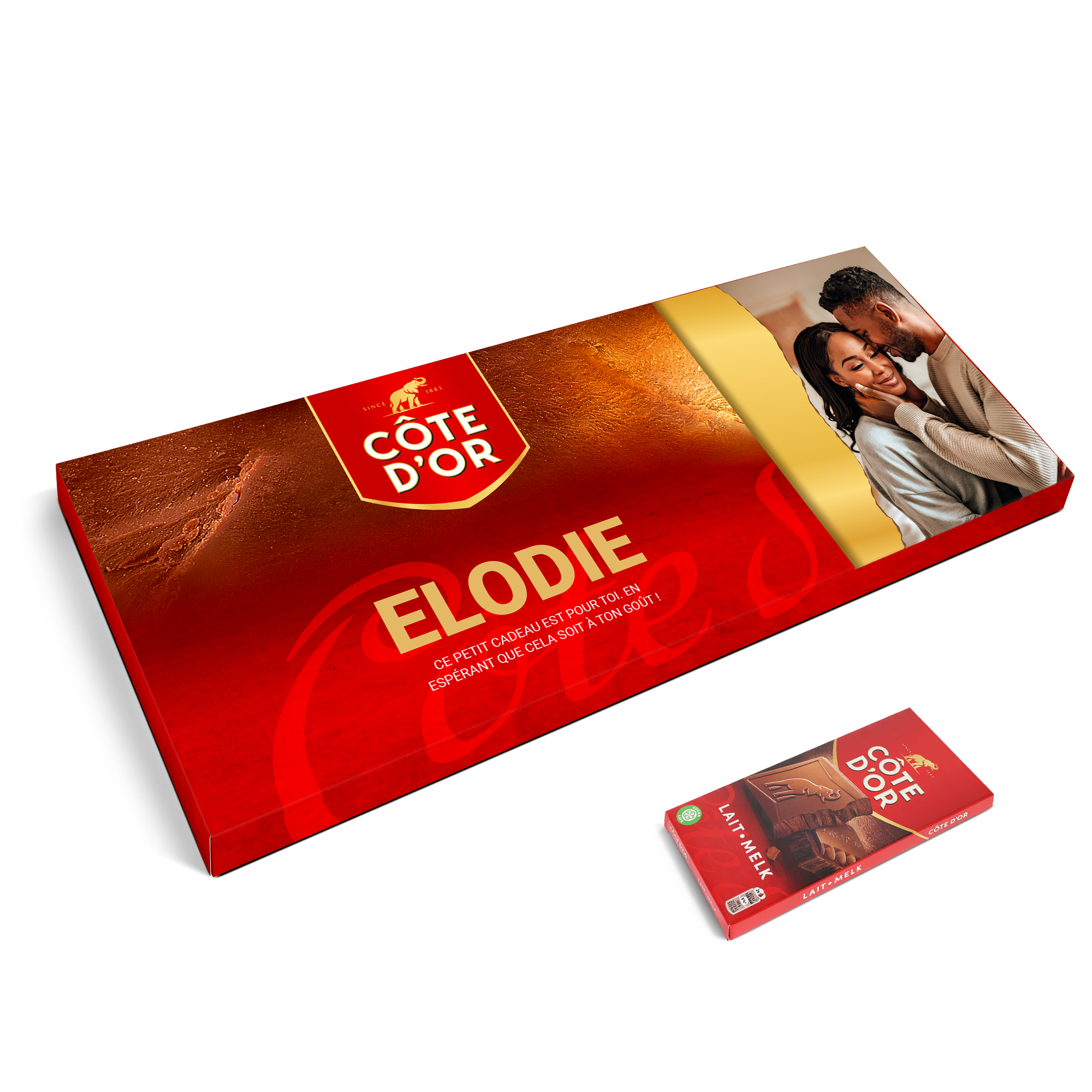 Méga barre Côte d'Or avec nom et photo