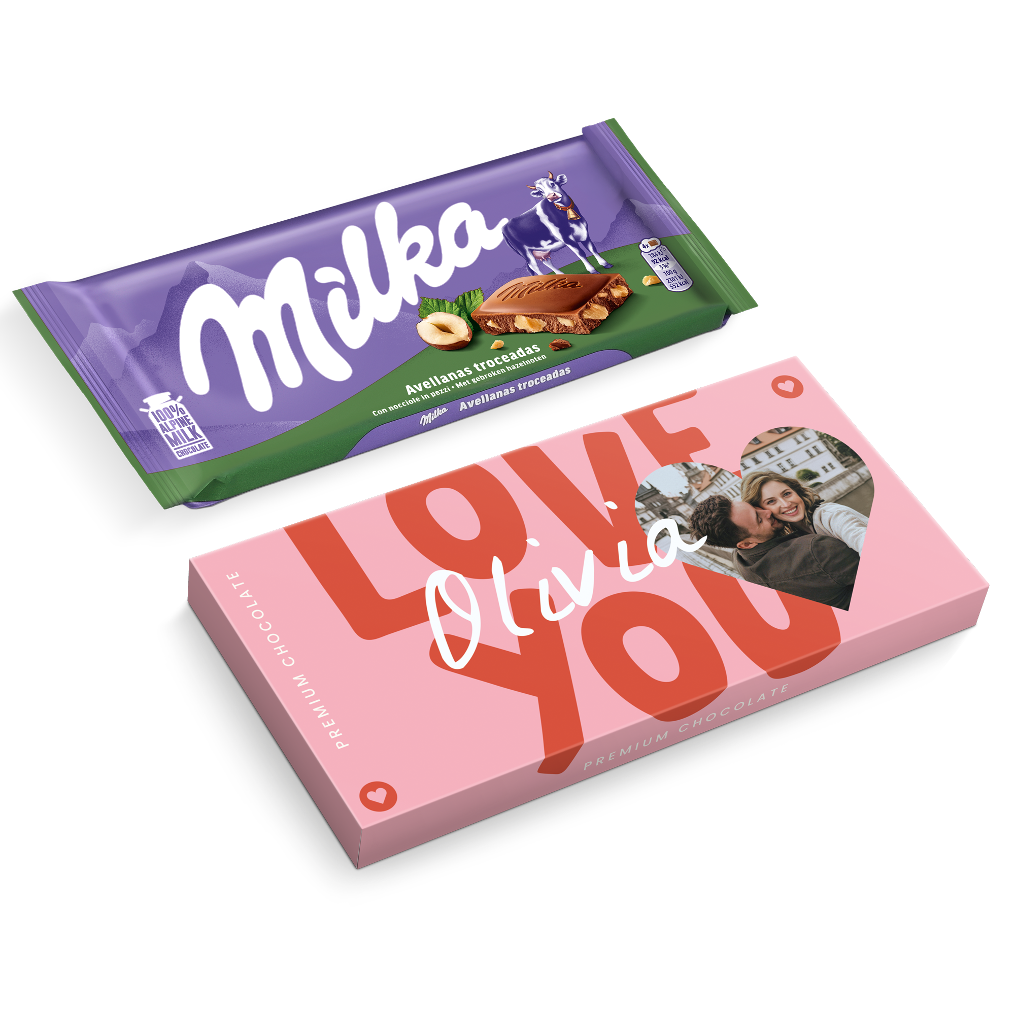 Personalizovaná čokoláda Milka - Lieskový oriešok