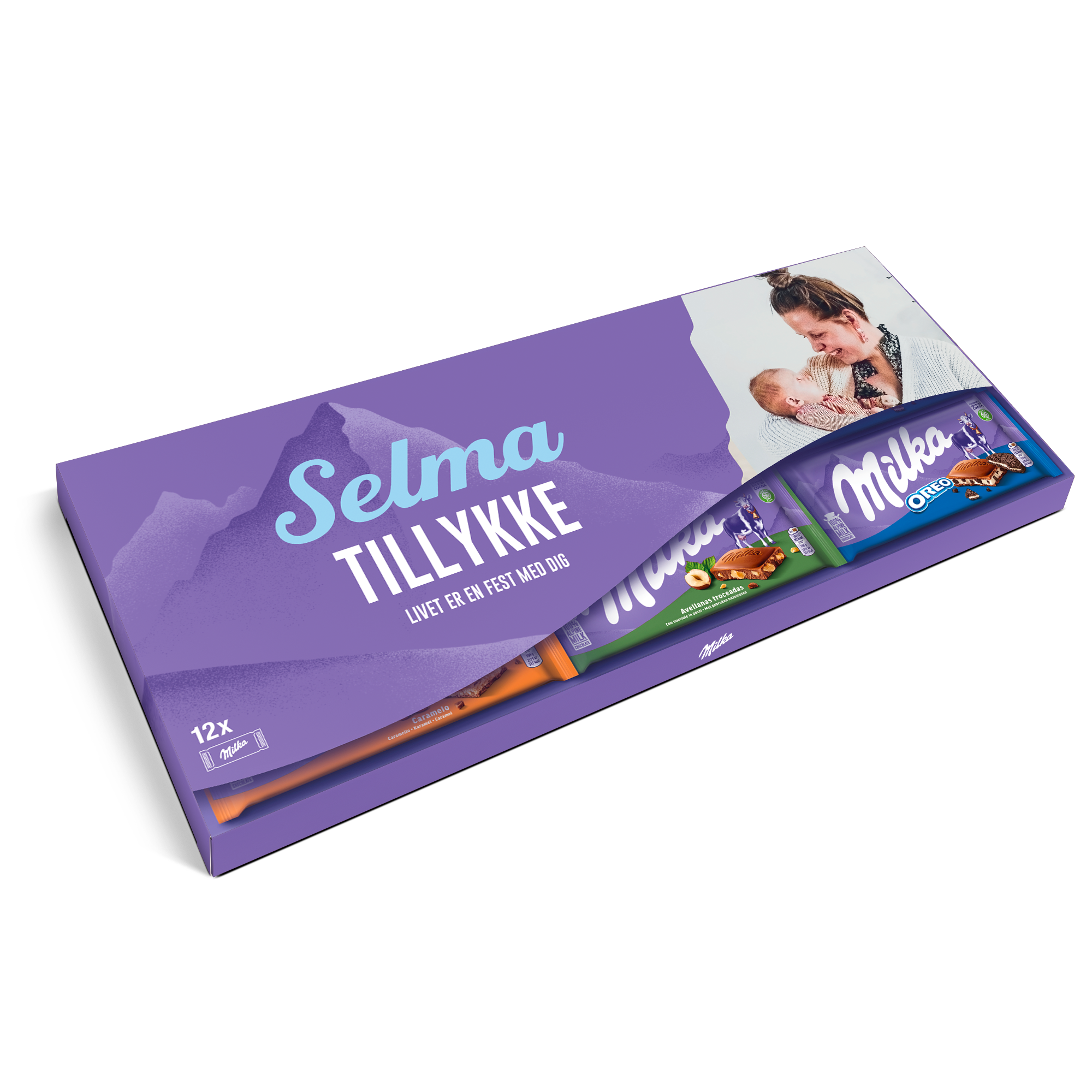 Personlig Mega Milka med navn og billede