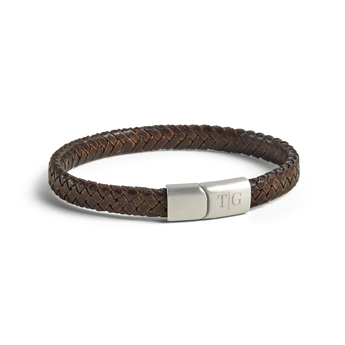 Luxurious leather bracelet - Men - Brown - S 