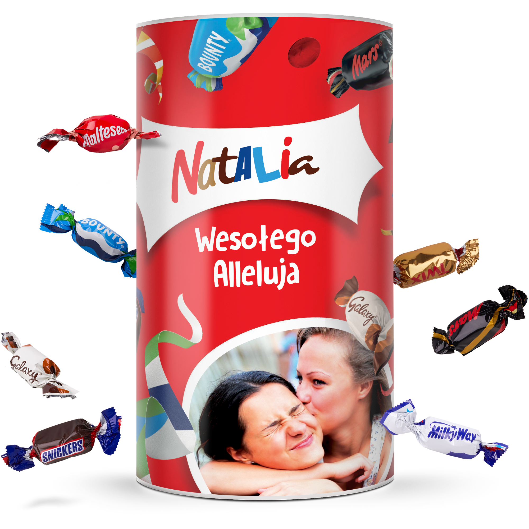 Cukierki Celebrations w personalizowanej tubie 