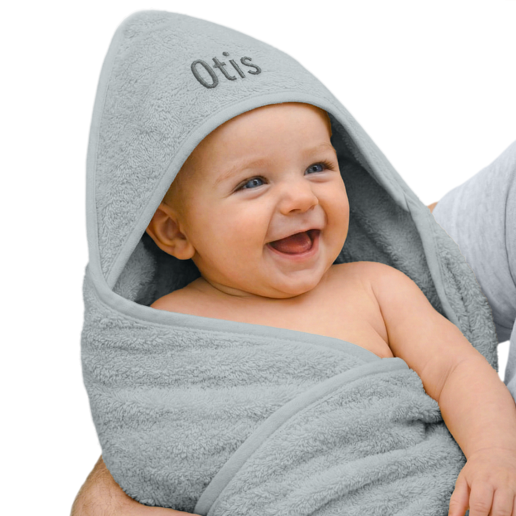 Personalised baby hooded towel - Terrycloth - Blue