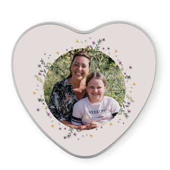 Personalised sweet tin - heart-shaped