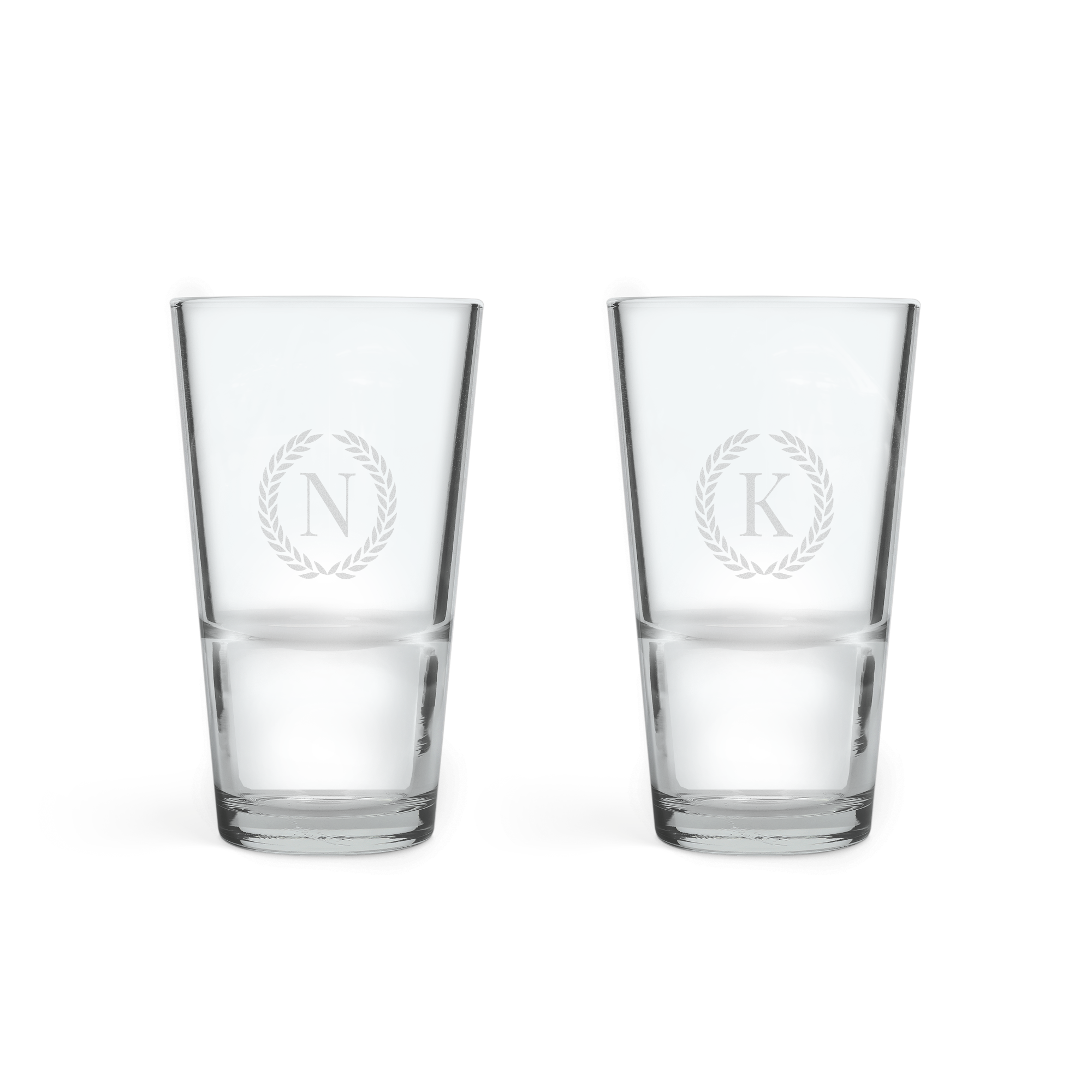 Engraved half pint glass - 2 pcs