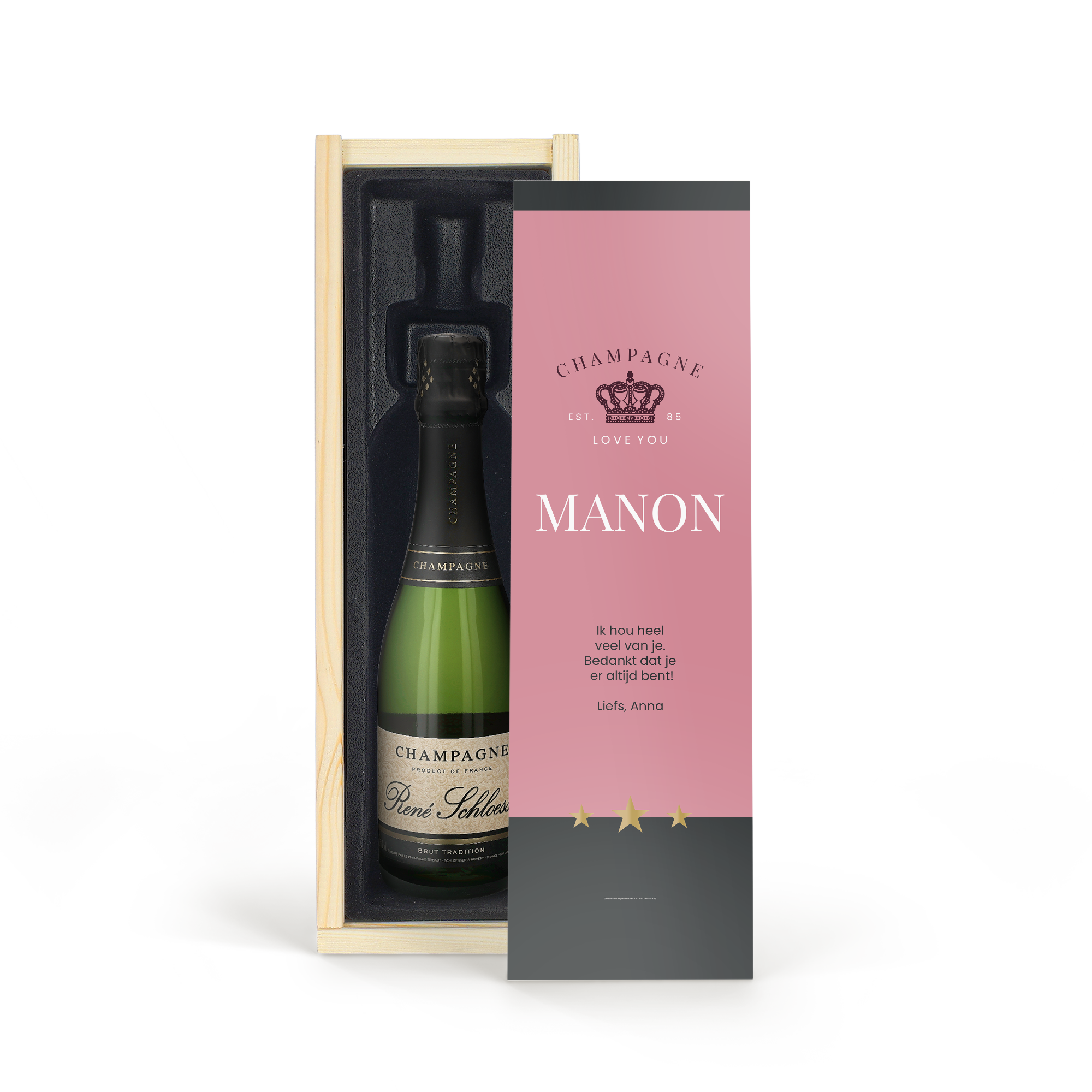 Coffret Champagne René Schloesser (375ml) - Couvercle imprimé