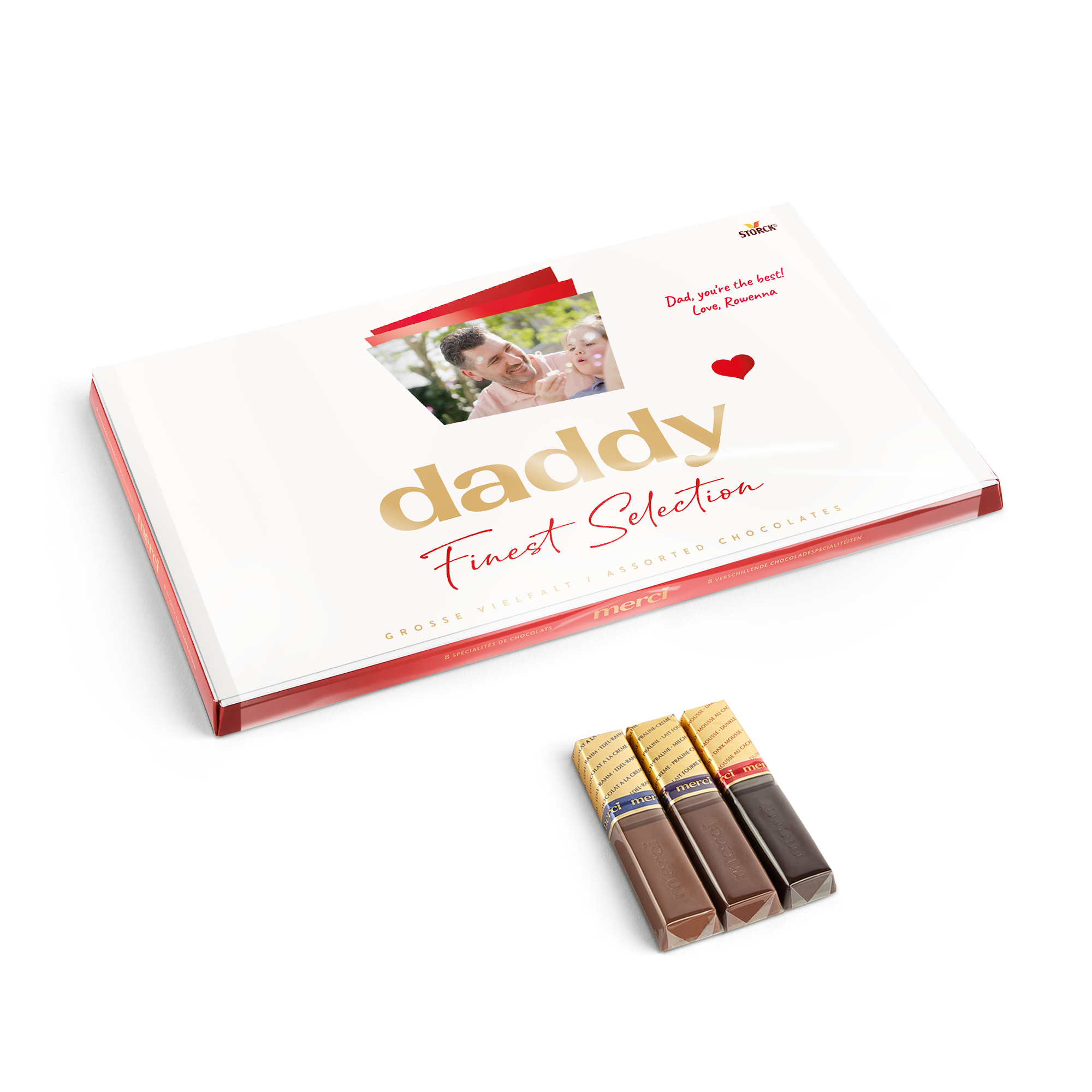 Personalised Merci Chocolate Gift Box & Greeting Card