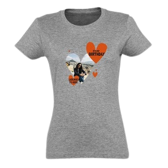 Personalised T-shirt women - Grey