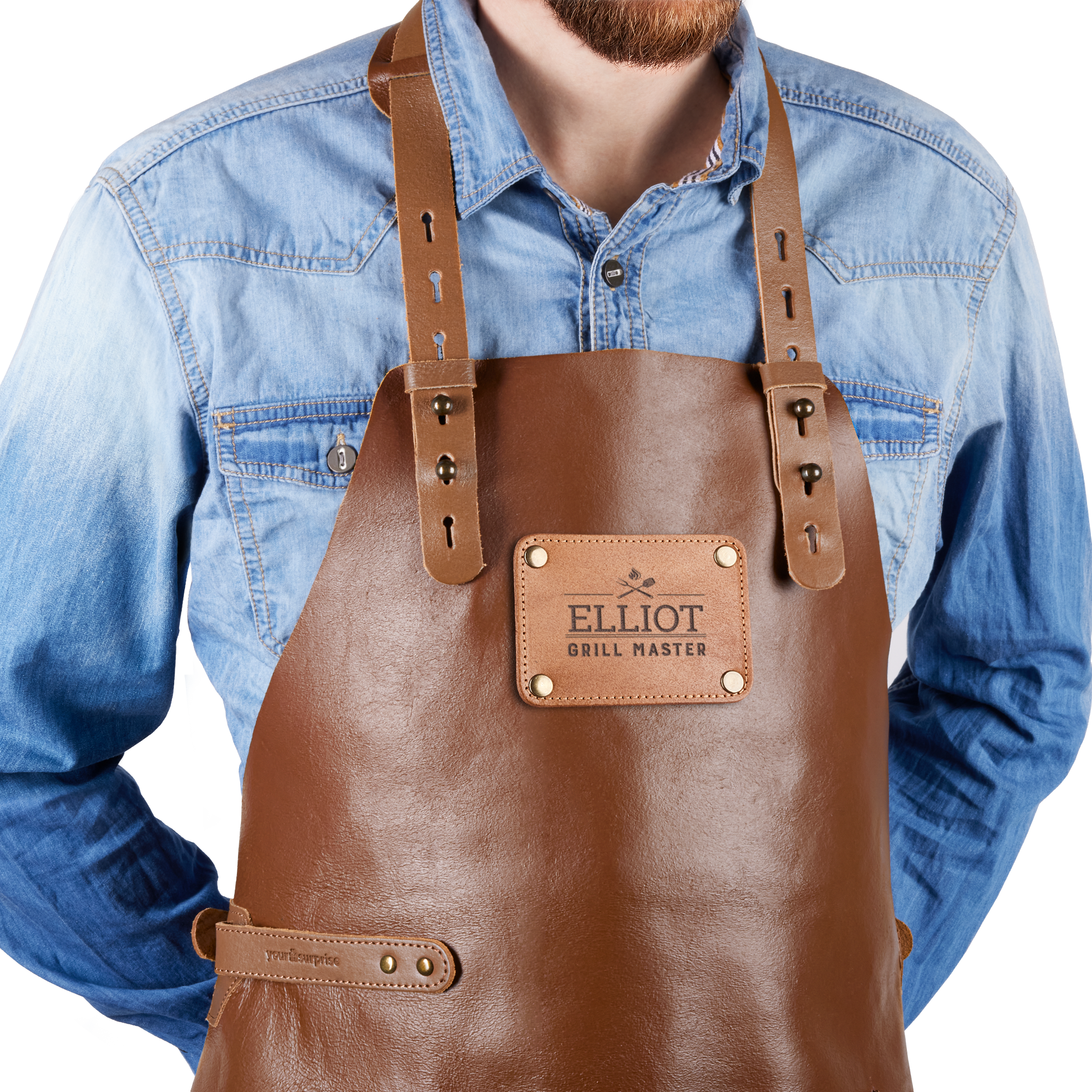 Personalised Leather Apron - Brown