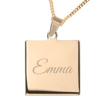 Name Pendant – Square (Gold-plated)