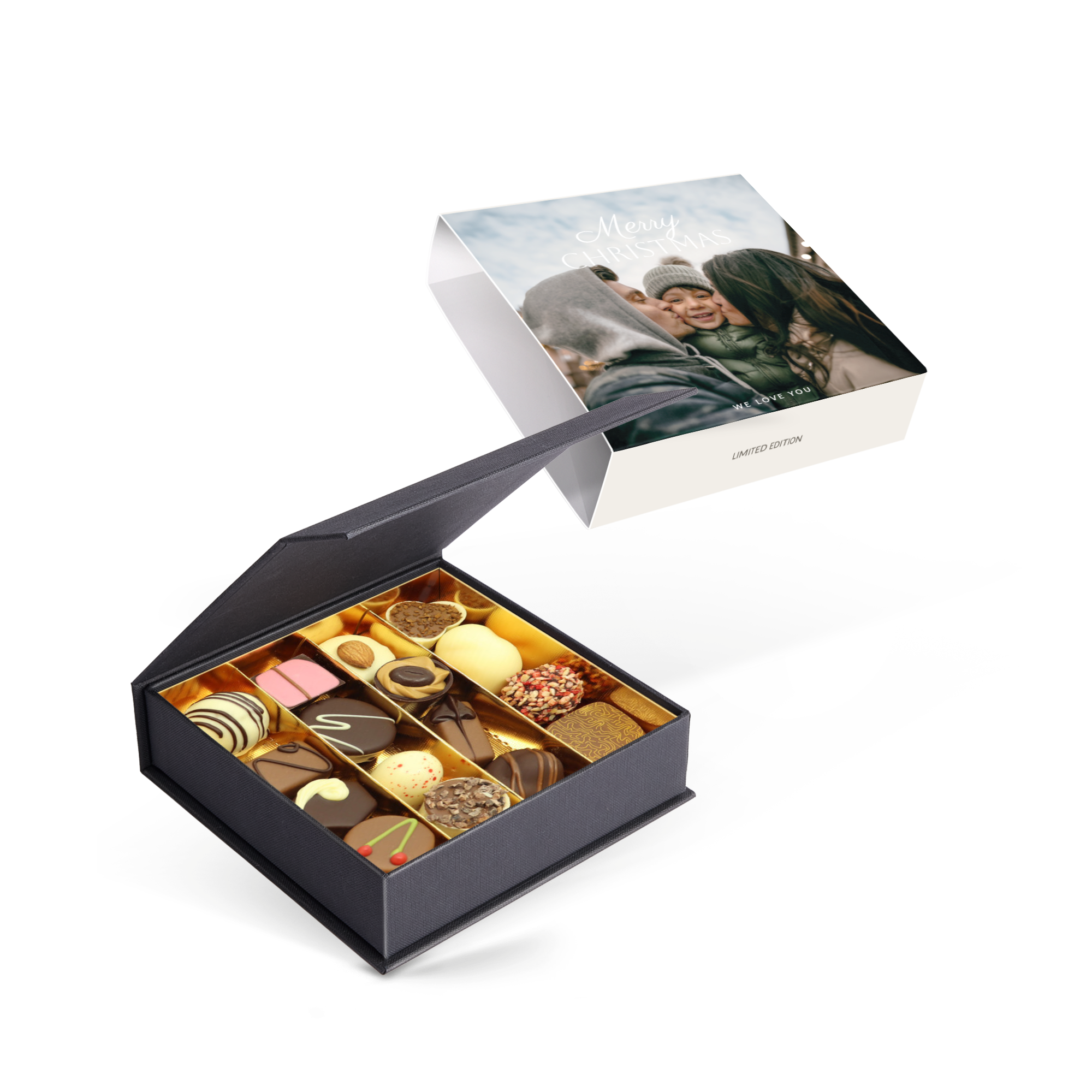 Luxe bonbon giftbox bedrukken - Kerst (16 stuks)