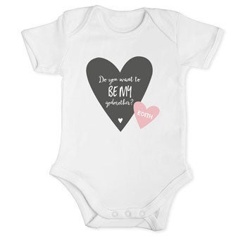 Baby Romper - Will you be my Godmother