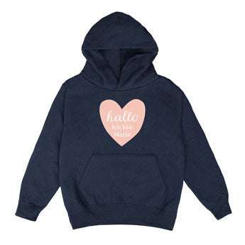 Hoodie bedrucken - Kinder - Navy - 12 Jahre