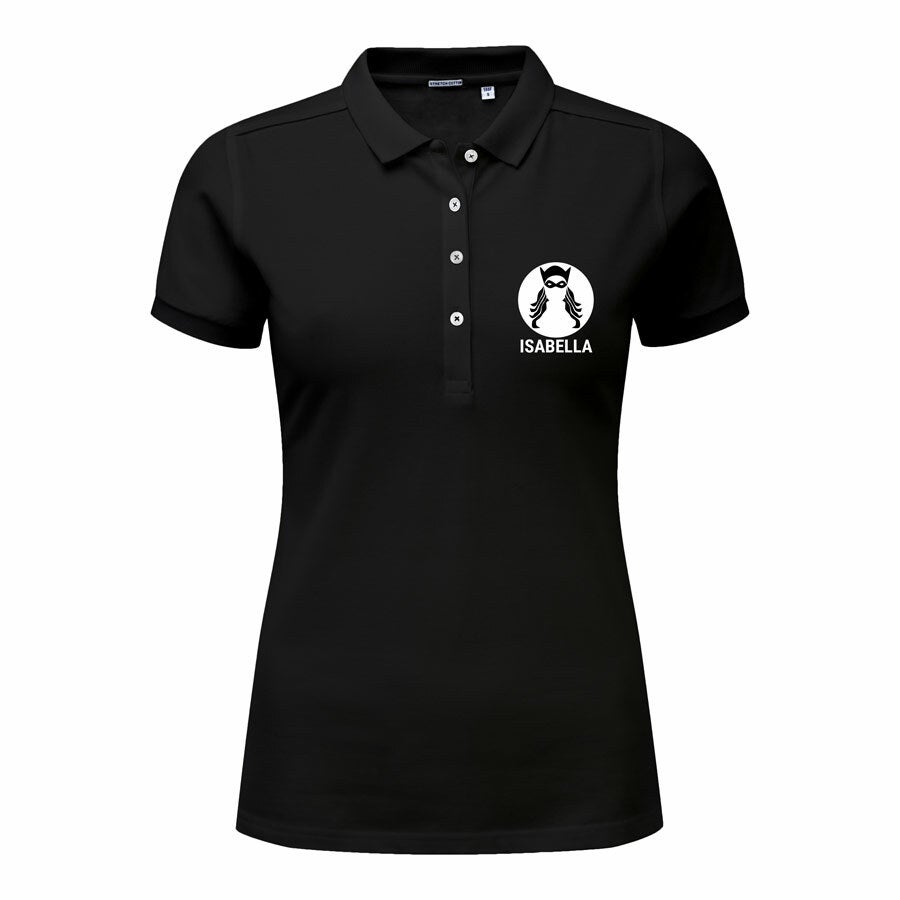 Camisa polo personalizada - Mulheres - Preto - L