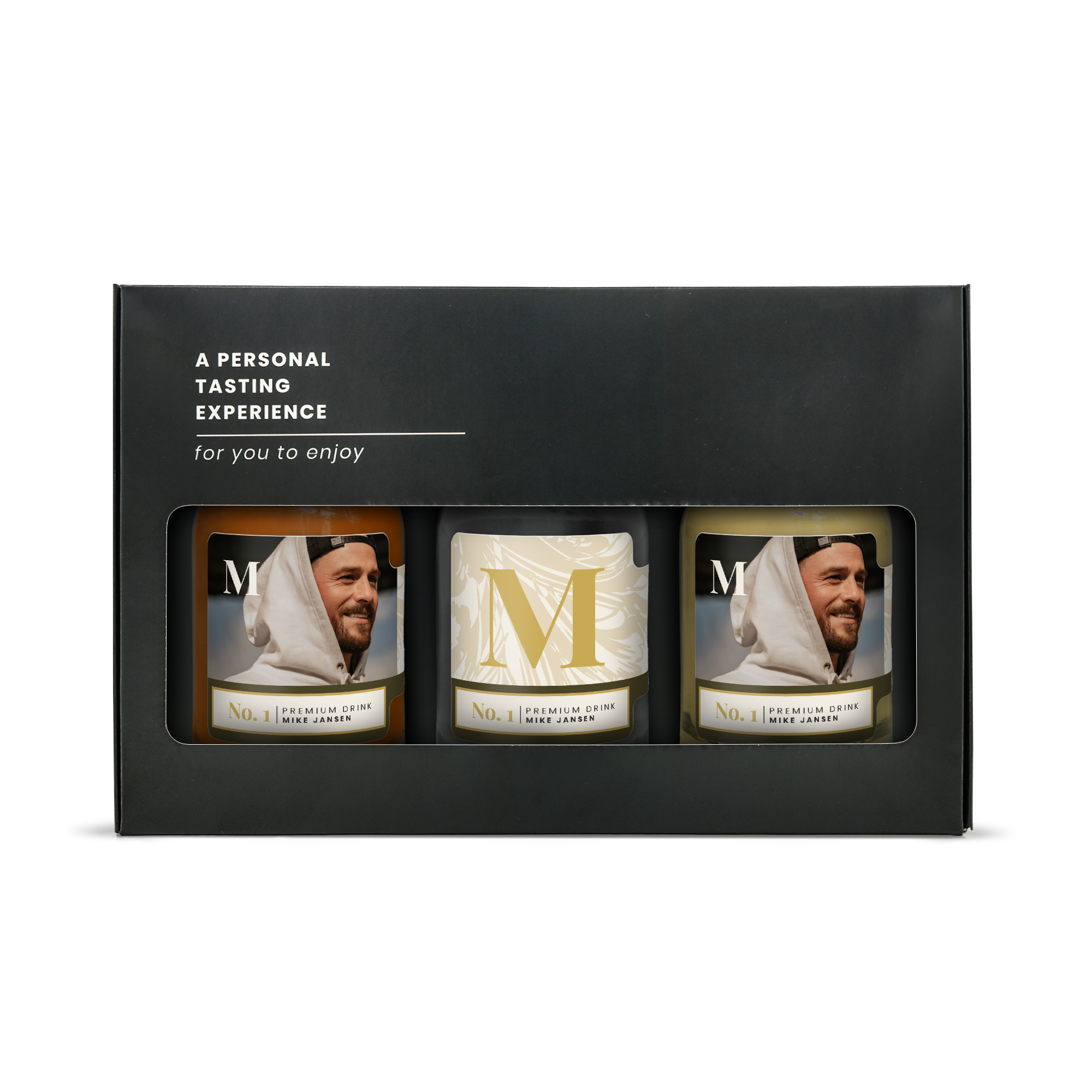 Personalisiertes Mini-Spirituosen-Geschenkset – Wodka, Rum & Whisky