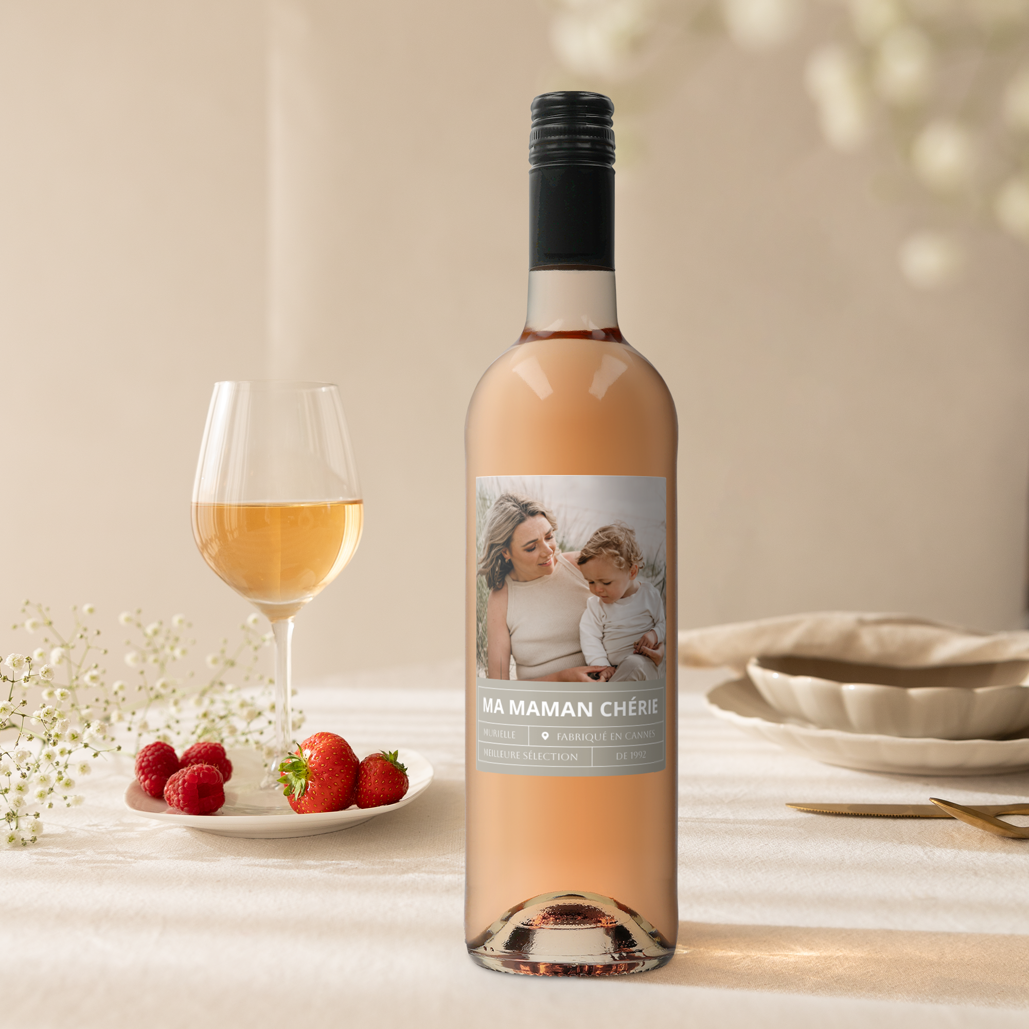 Vin Belvy rosé - Bouteille personnalisée