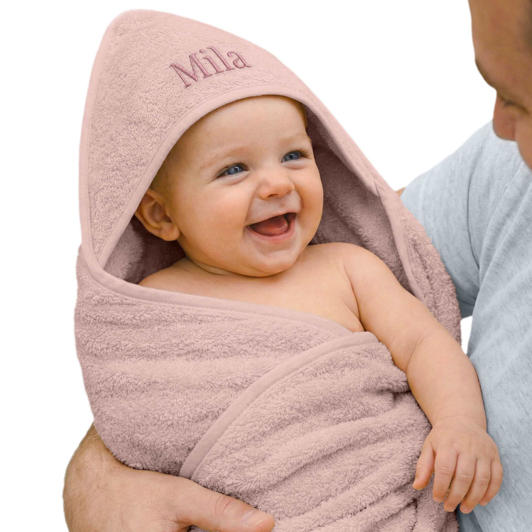 Personlig babyhåndklæde med hætte