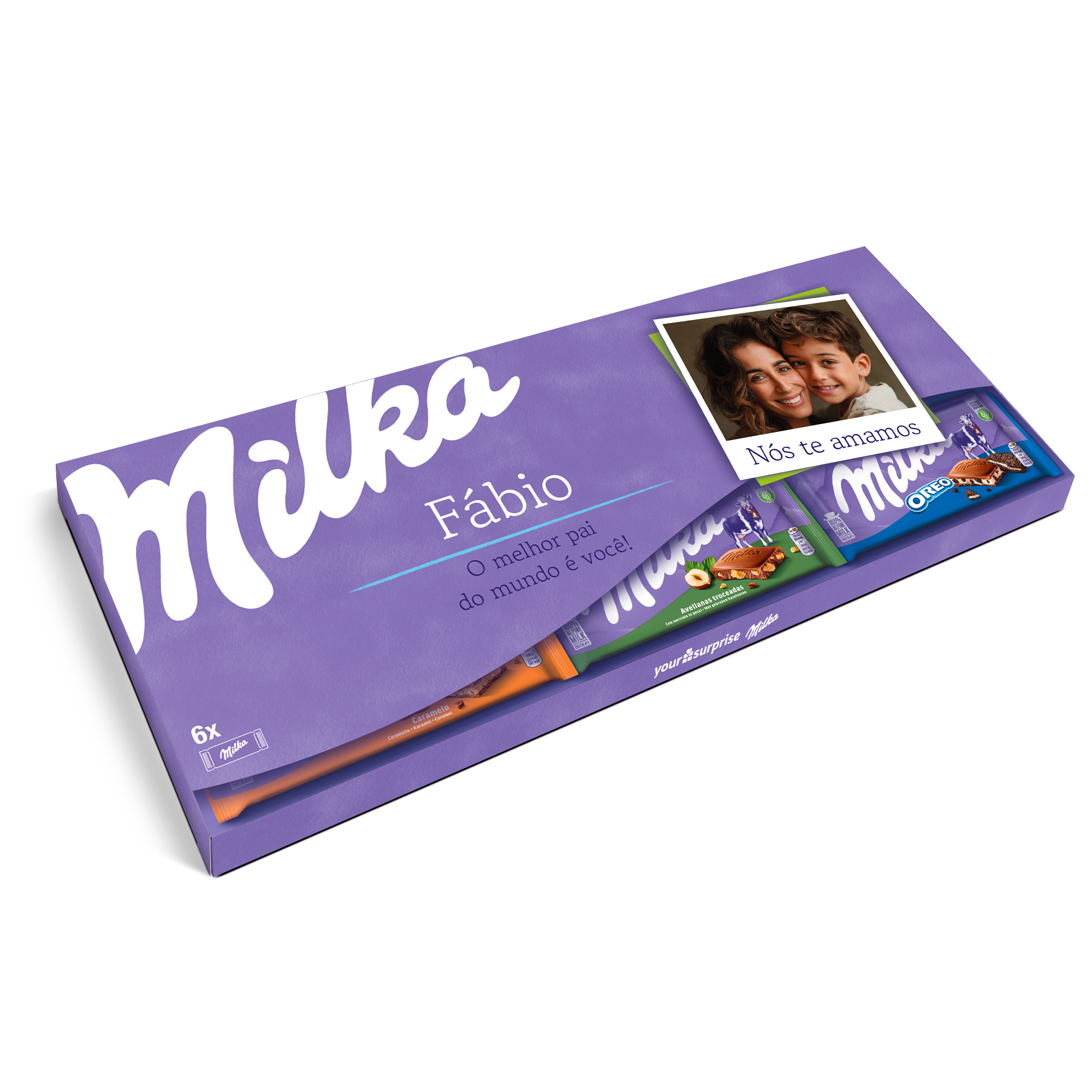 Barra de chocolate Milka personalizada XXL - 6 barras