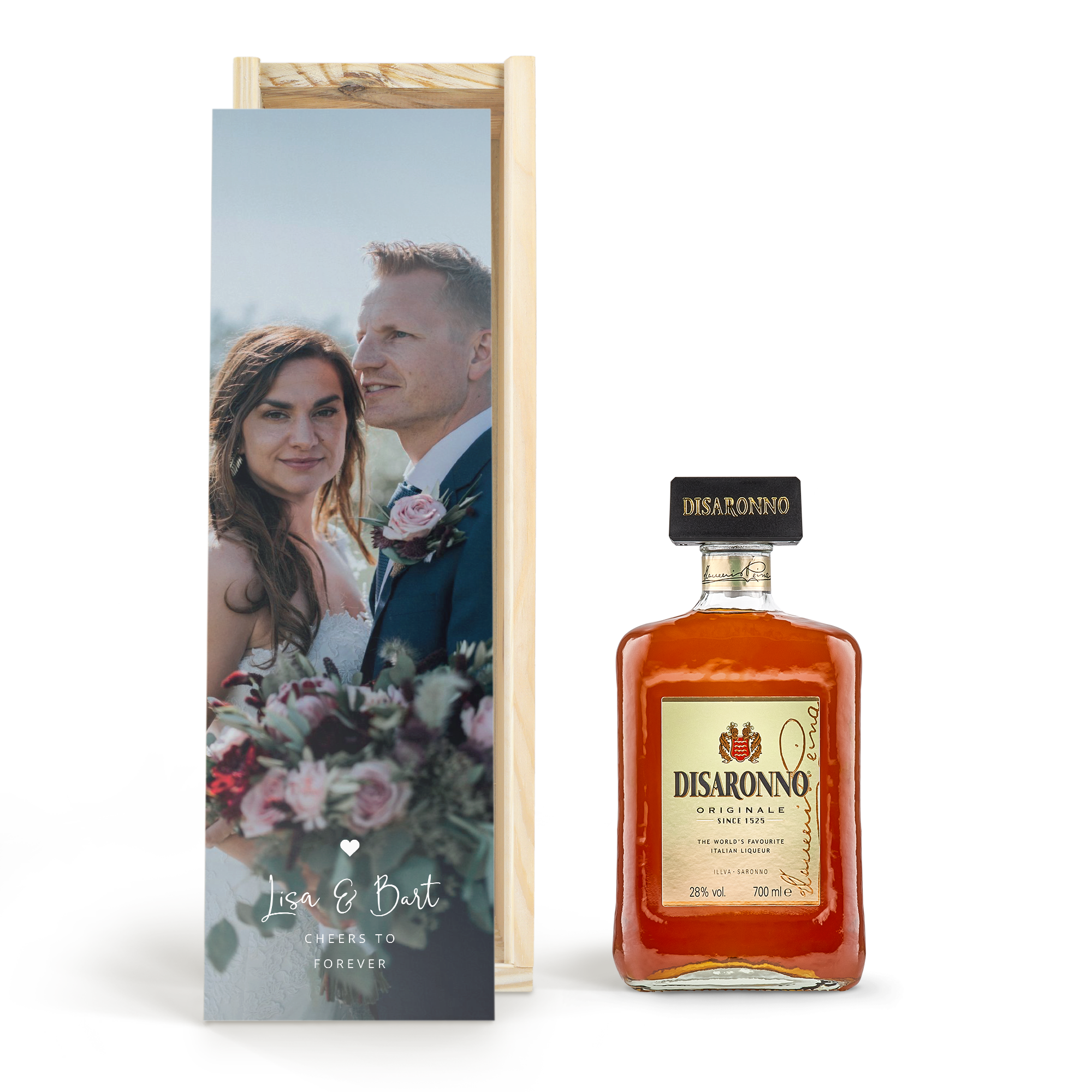 Personalised Amaretto Disaronno Gift - Wooden Case