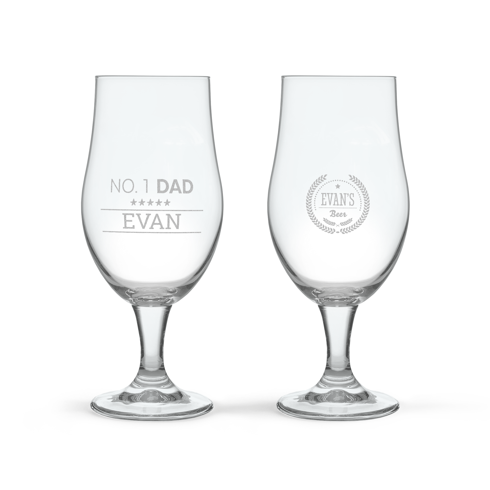 Personalised Beer Glasses - 2 pcs