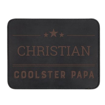 Mousepad Leder mit Namen - Schwarz