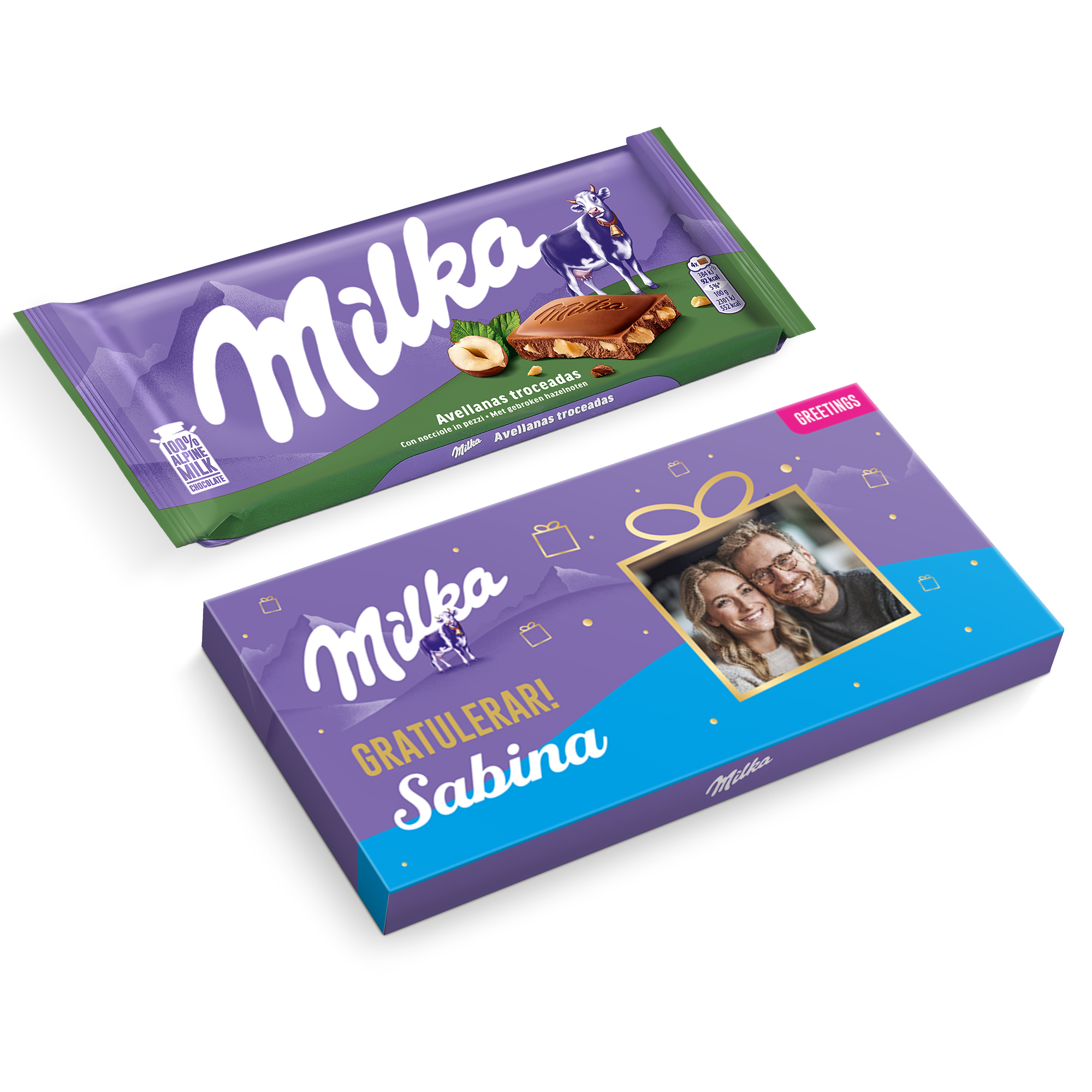 Personligt Milka-chokladkort