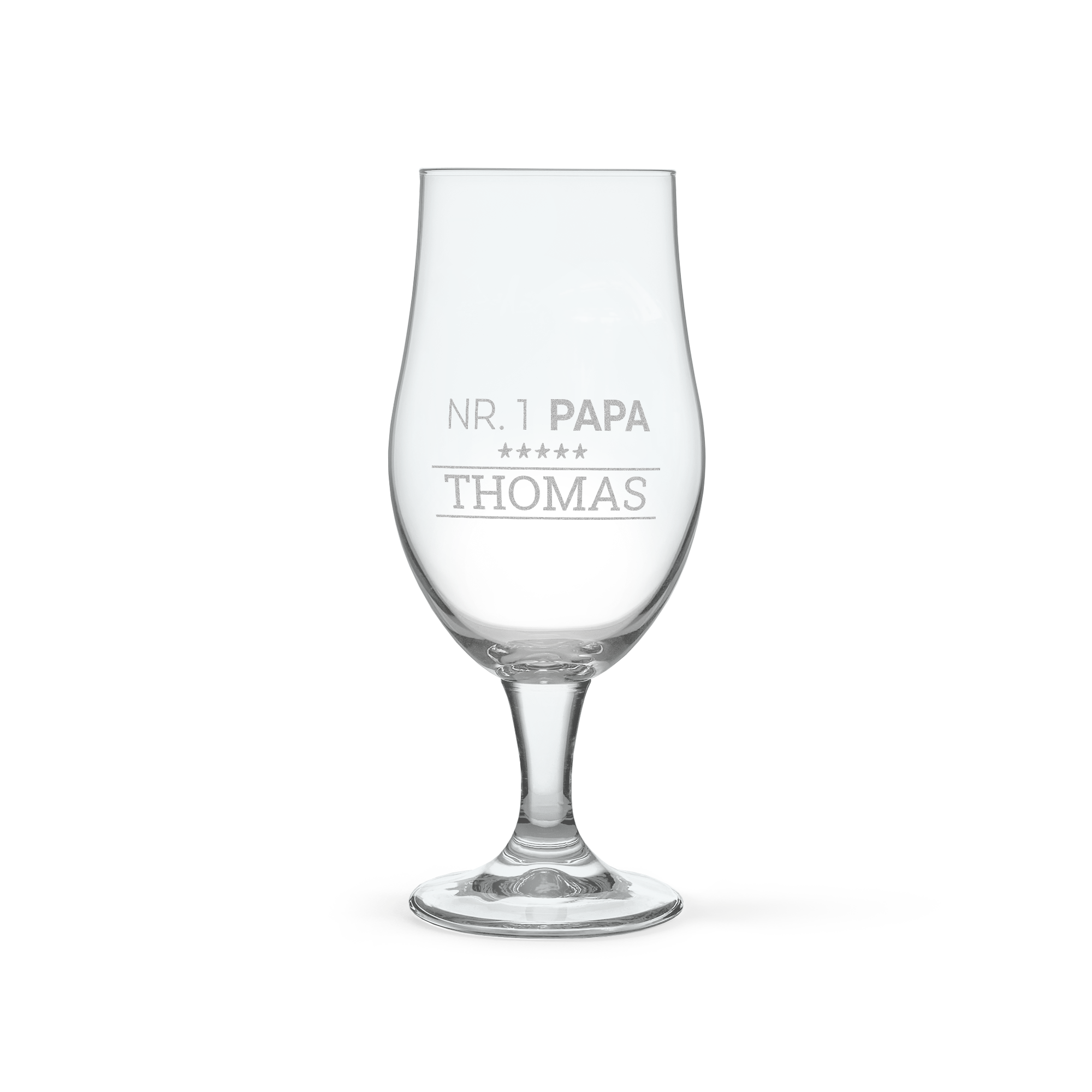 Bierglas op voet graveren