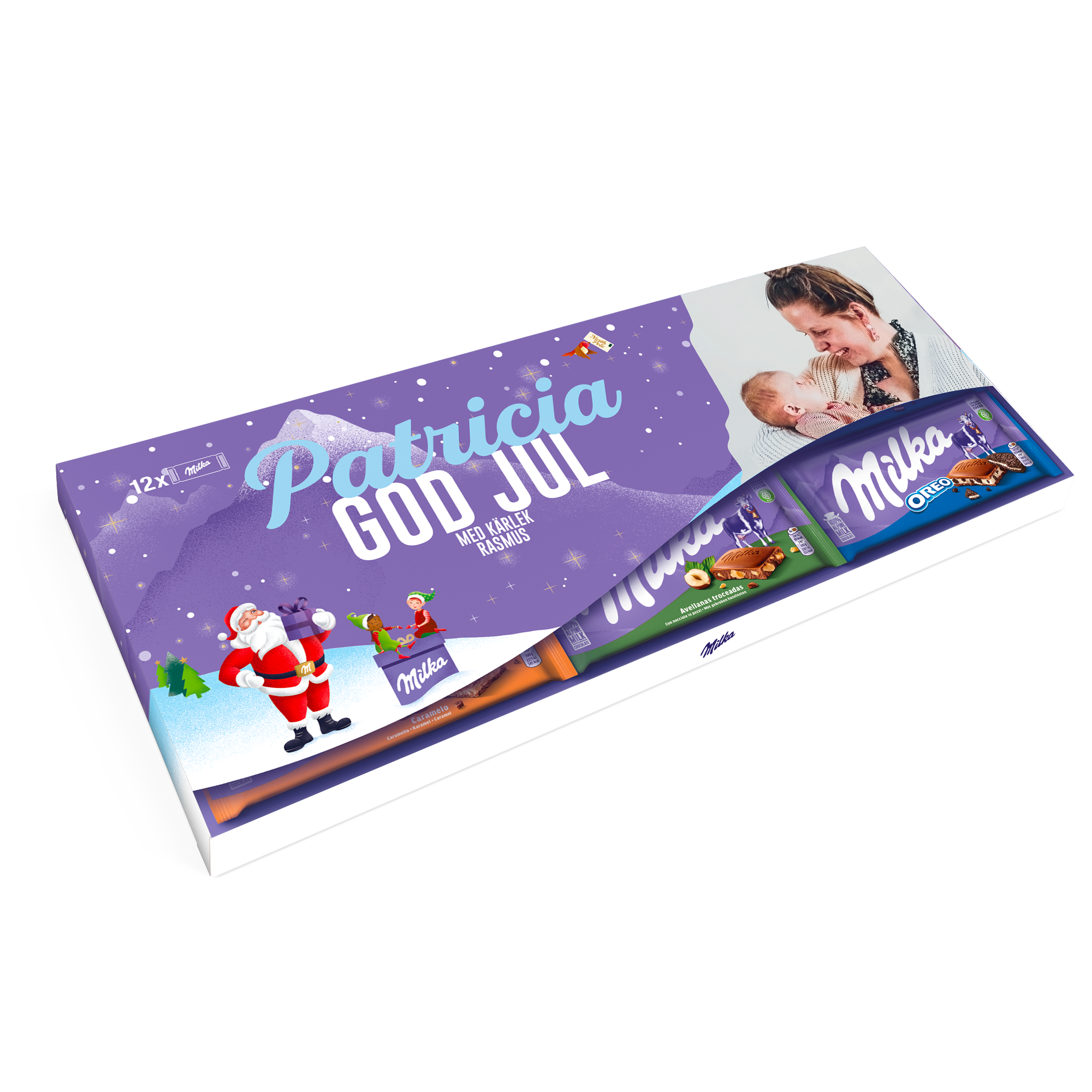 Mega Milka med tryckt namn