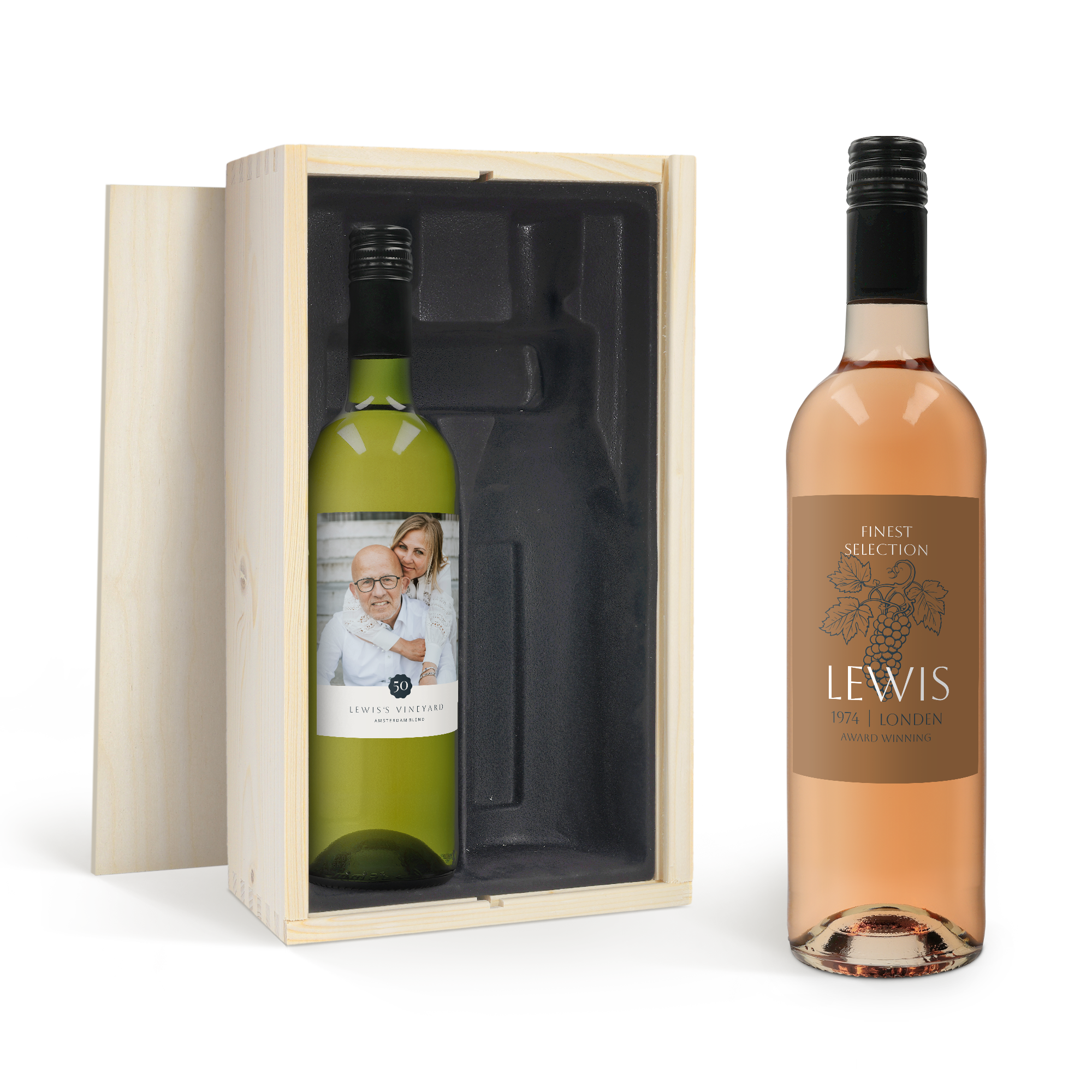 Vinho com rótulo impresso - Belvy - Branco e Rosé