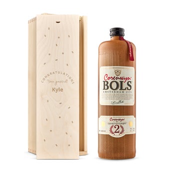 Personalised Bols Corenwijn Liqueur Gift - Wooden Case