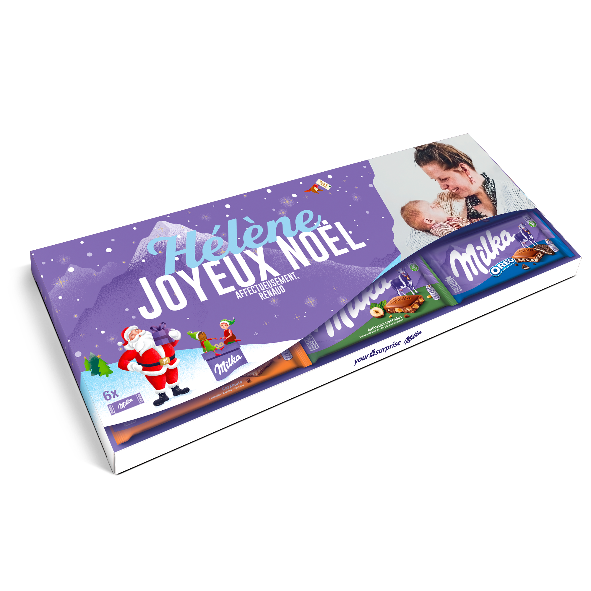 Méga tablette de chocolat Milka personnalisée - 6 tablettes
