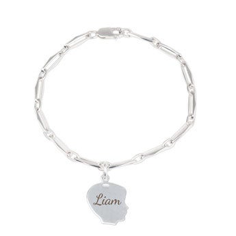 Zilveren bedelarmband - Kinderkopje - Jongen