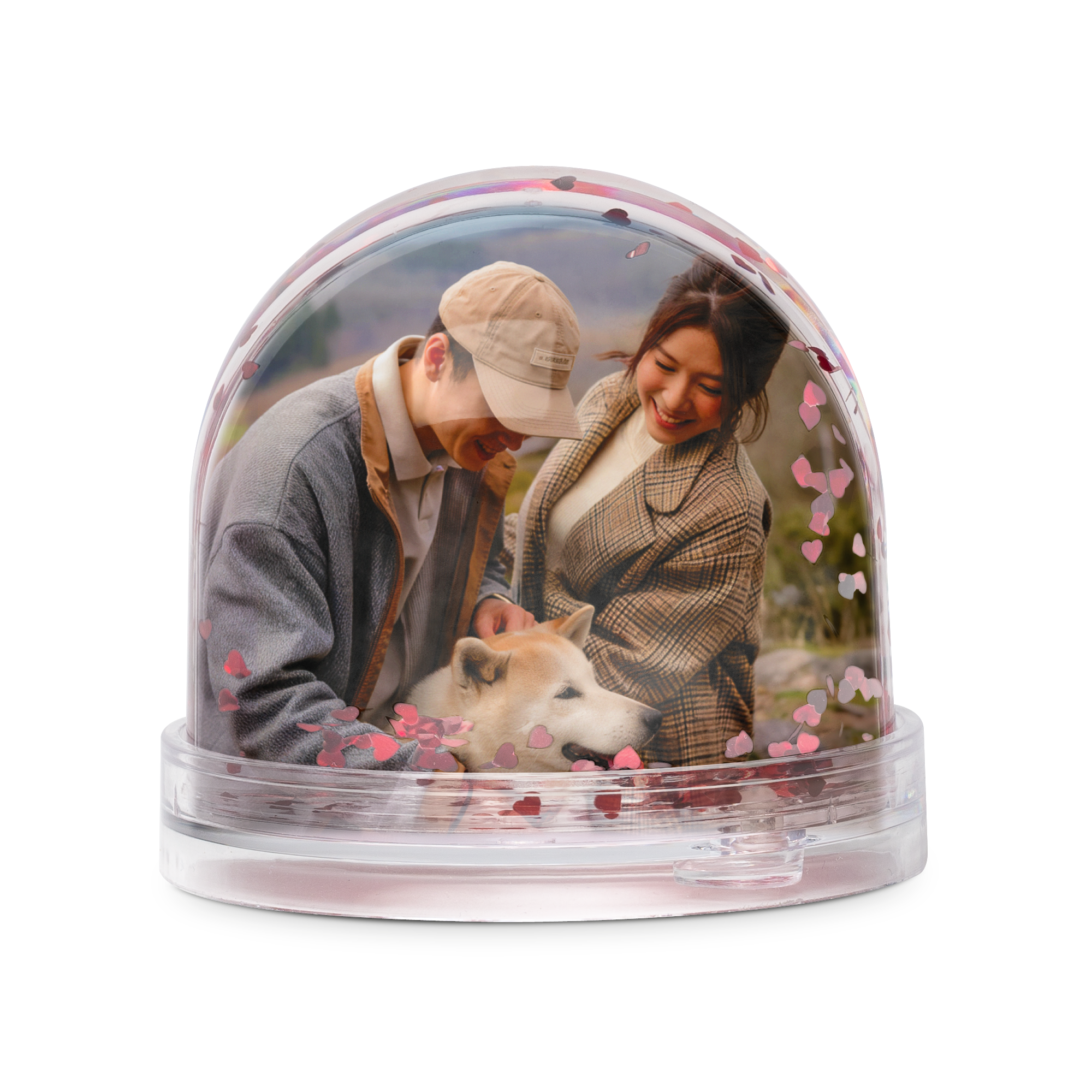 Personalised snow globe - Hearts