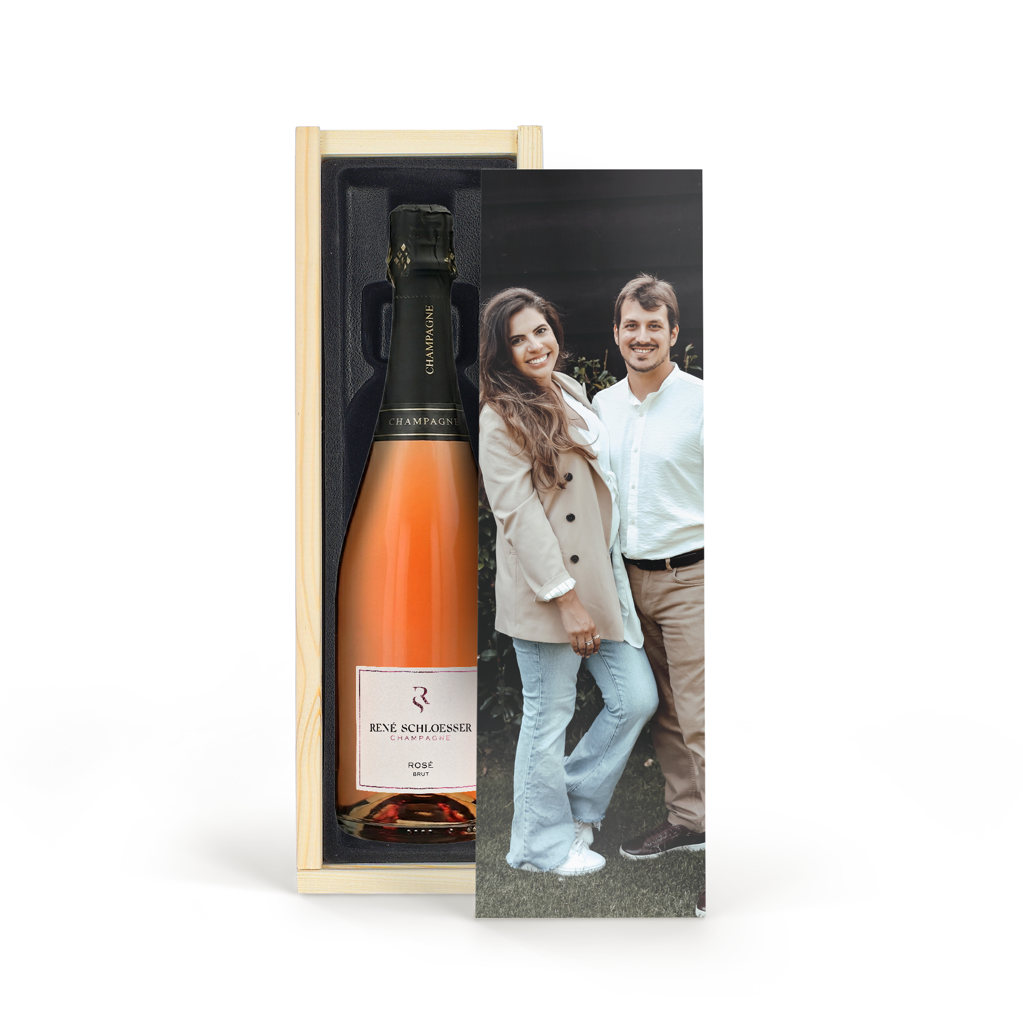 Champagne med egen etikett eller låda  - René Schloesser Rosé