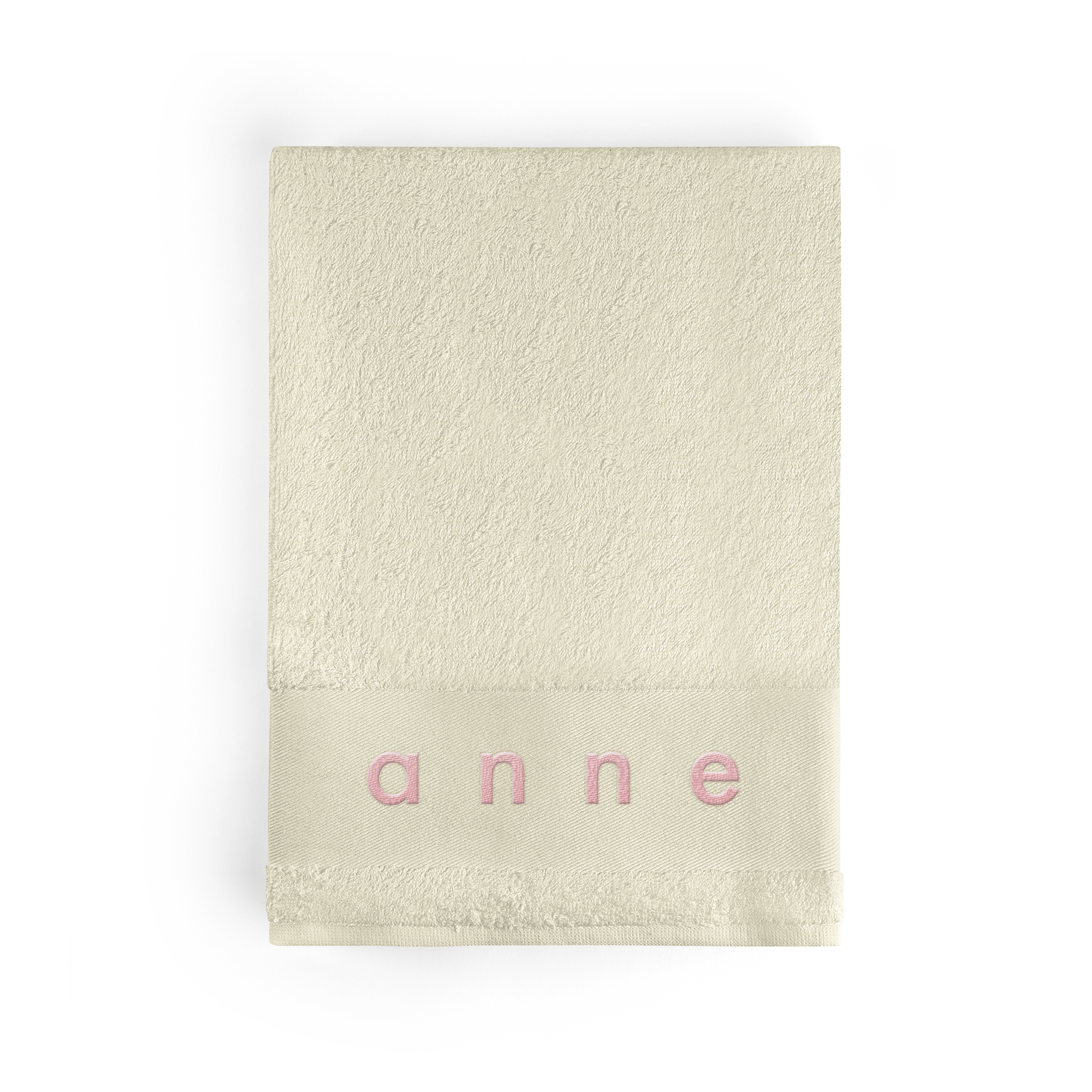 Embroidered towel - Beige