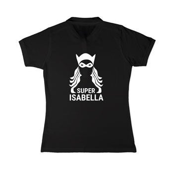 Koszulka polo - damska - czarna - XL