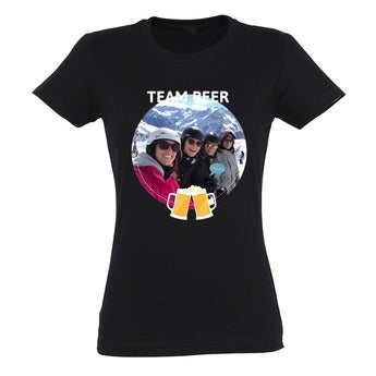 T-Shirt bedrucken - Damen - Schwarz - XL