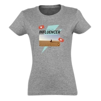 T-Shirt bedrucken - Damen - Grau - XL